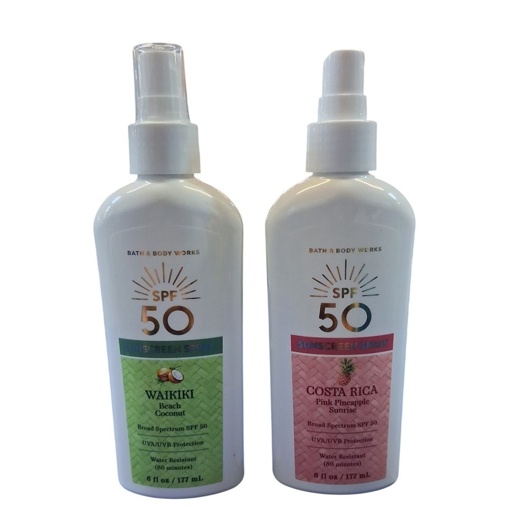 Bath & Body Works Sunscreen Spray Waikiki Beach & Pink Pineapple Sunrise spf 50